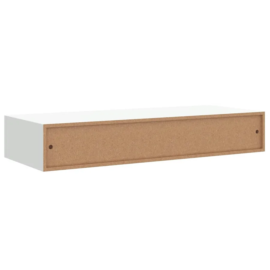 Étagère à tiroir murale Blanc 60x23,5x10 cm MDF - 8
