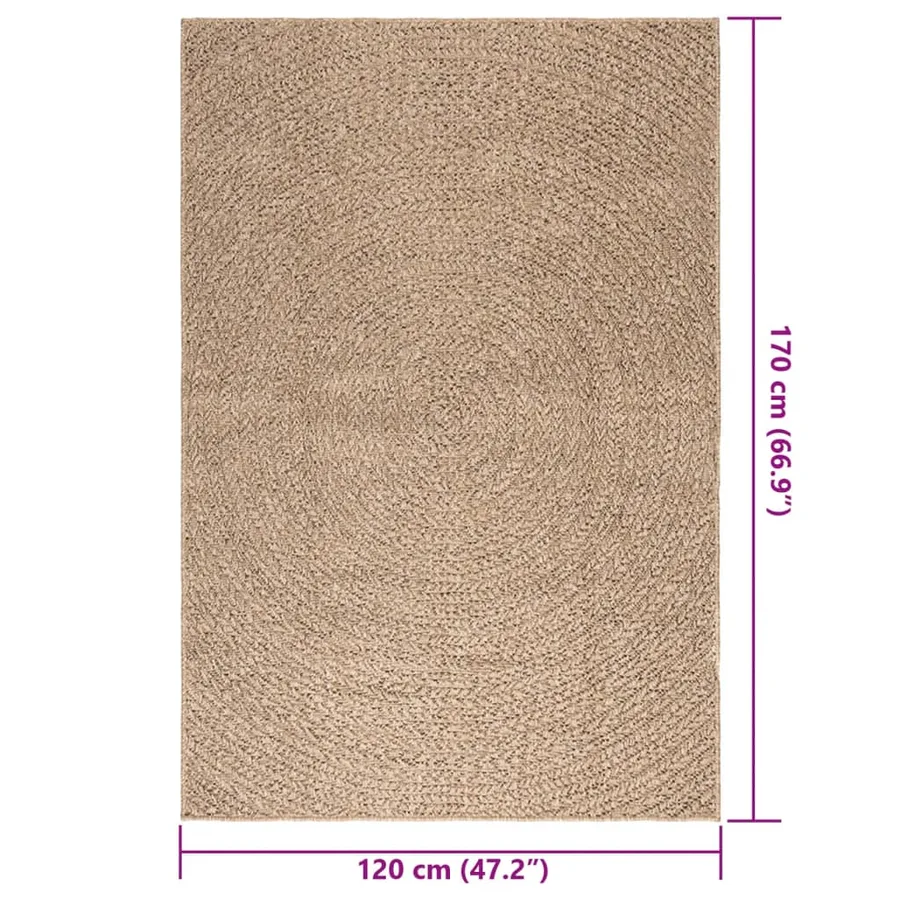Tapis 120x170 cm aspect jute intérieur et extérieur - 9