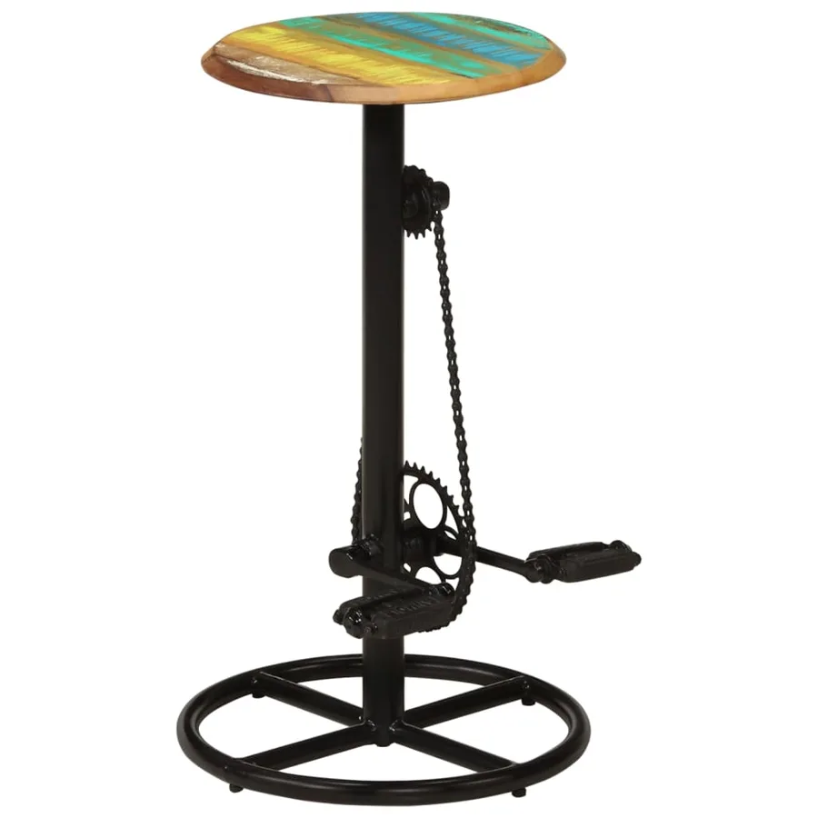 Tabourets de bar lot de 2 bois massif de récupération - 2