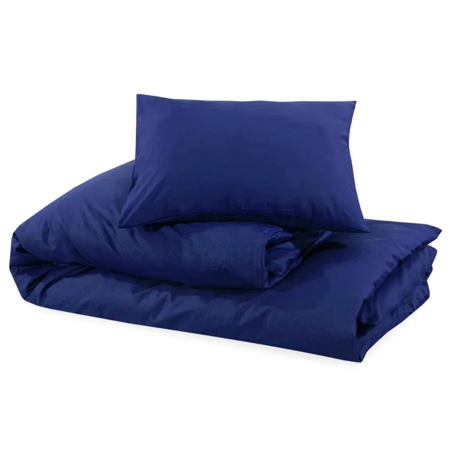 Ensemble de housse de couette Bleu marine 200x200 cm Coton - 6