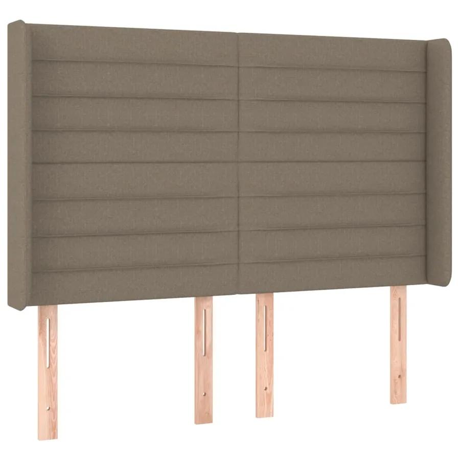 Tête de lit avec oreilles Taupe 147x16x118/128 cm Tissu - 2