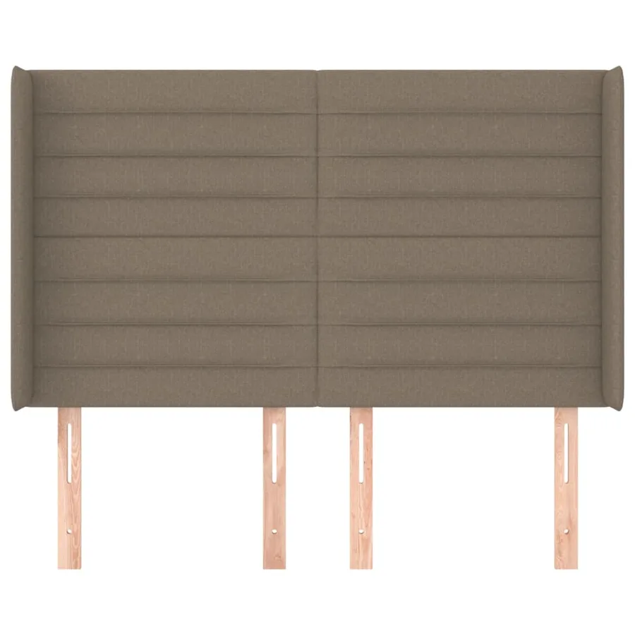 Tête de lit avec oreilles Taupe 147x16x118/128 cm Tissu - 3