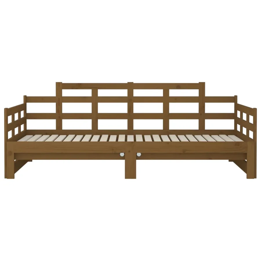 Lit coulissant sans matelas marron miel 2x(90x190) cm - 10