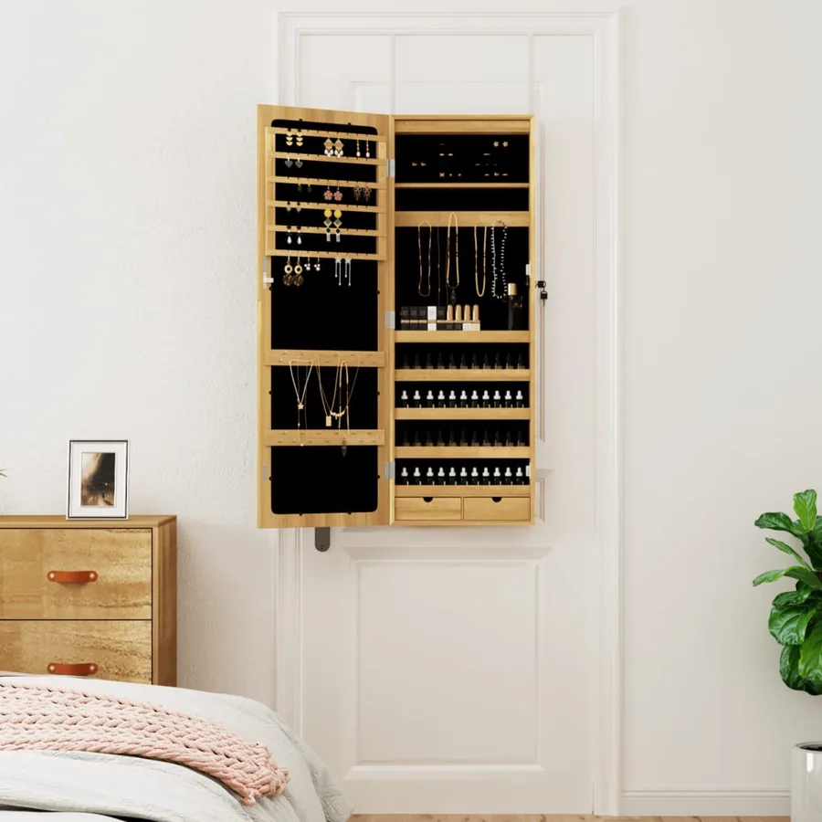 Armoire à bijoux avec miroir et éclairage LED mural - 3