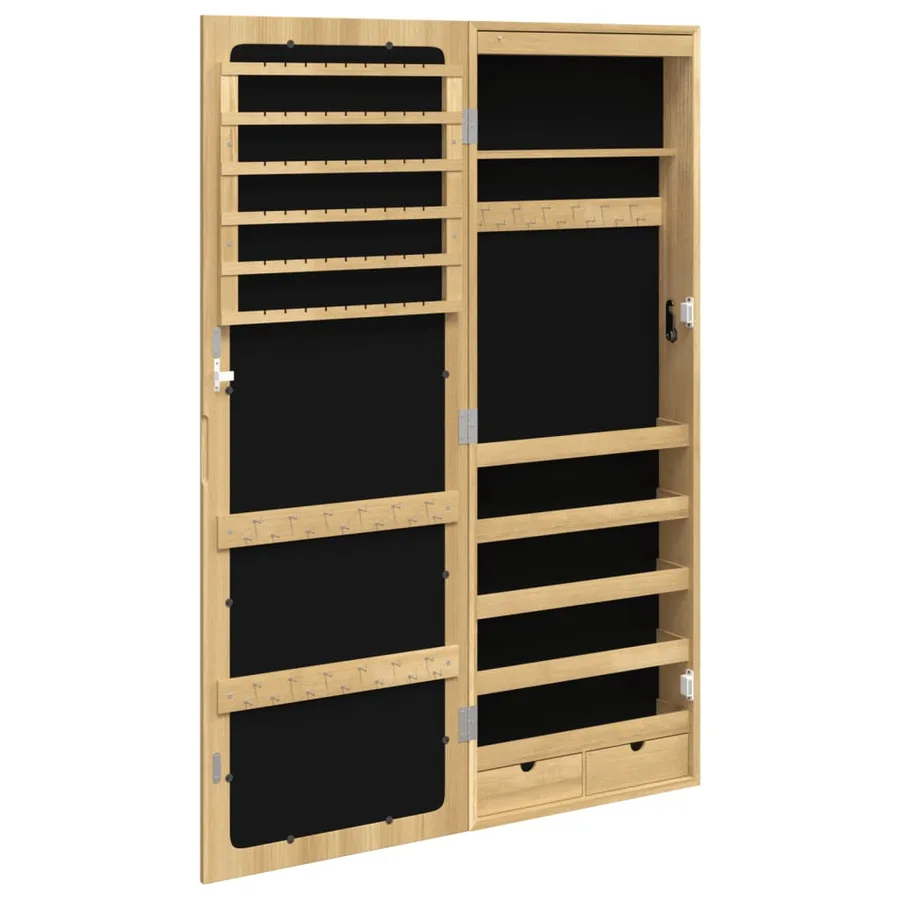 Armoire à bijoux avec miroir et éclairage LED mural - 8
