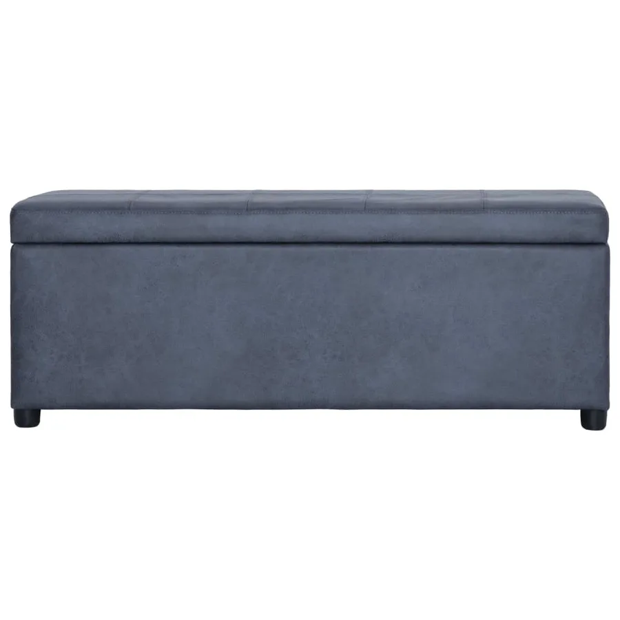 Banc avec compartiment de rangement 116 cm Gris Similicuir daim - 2