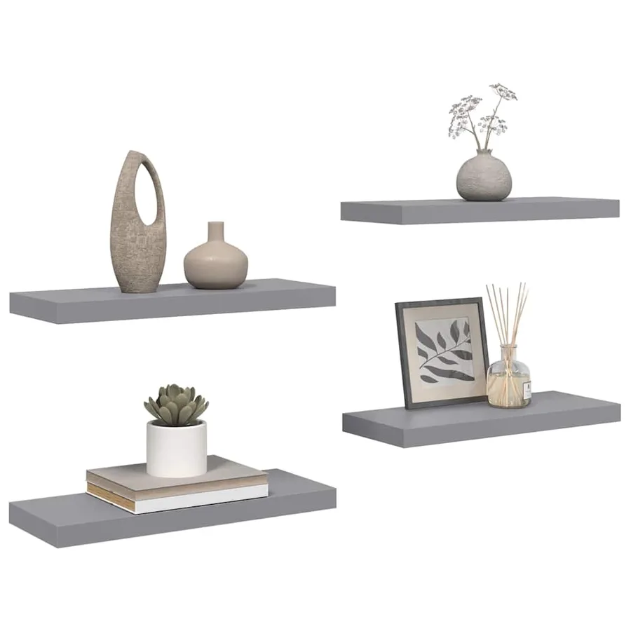 Étagères murales flottantes 4 pcs Gris 60x23,5x3,8 cm MDF - 5
