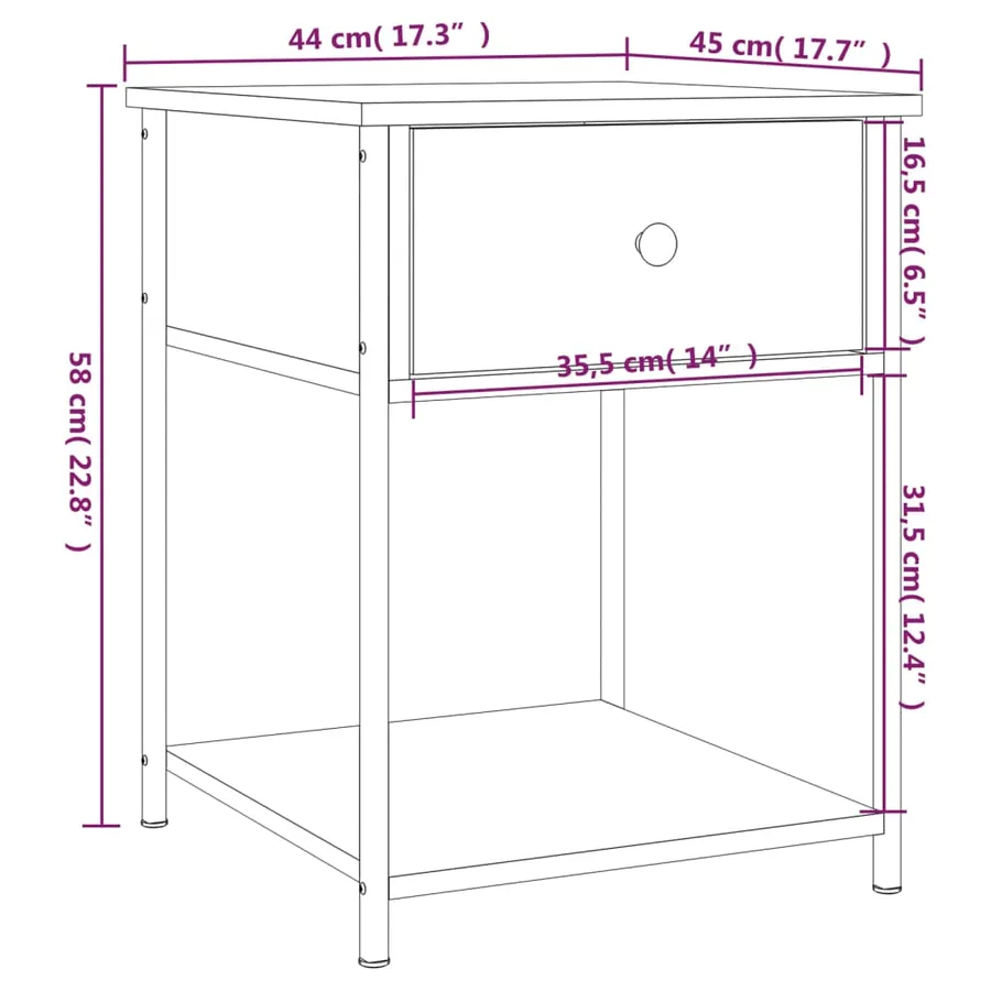 Tables de chevet 2 pcs chêne marron 44x45x58 cm bois ingénierie - 12