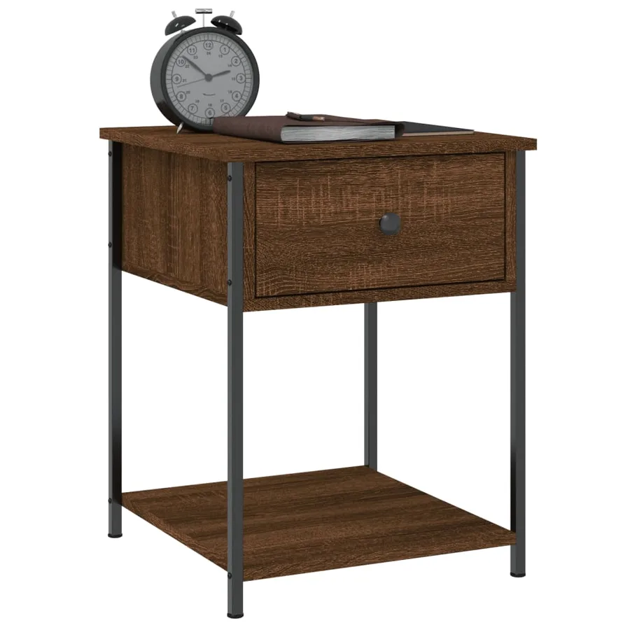 Tables de chevet 2 pcs chêne marron 44x45x58 cm bois ingénierie - 4