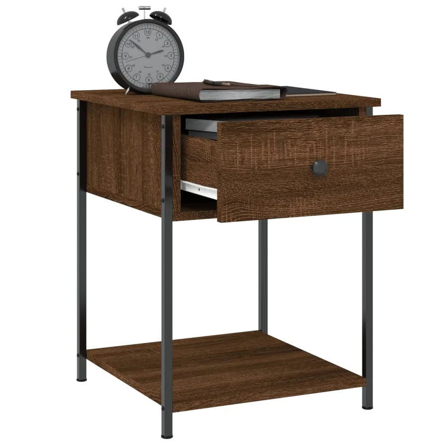 Tables de chevet 2 pcs chêne marron 44x45x58 cm bois ingénierie - 5