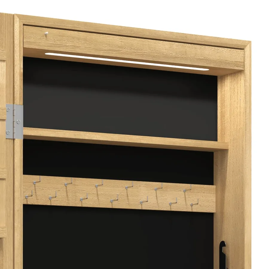 Armoire à bijoux avec miroir et éclairage LED mural - 11