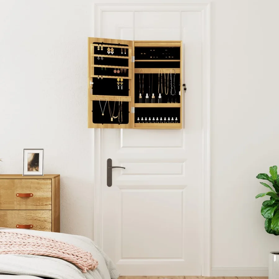 Armoire à bijoux avec miroir et éclairage LED mural - 3