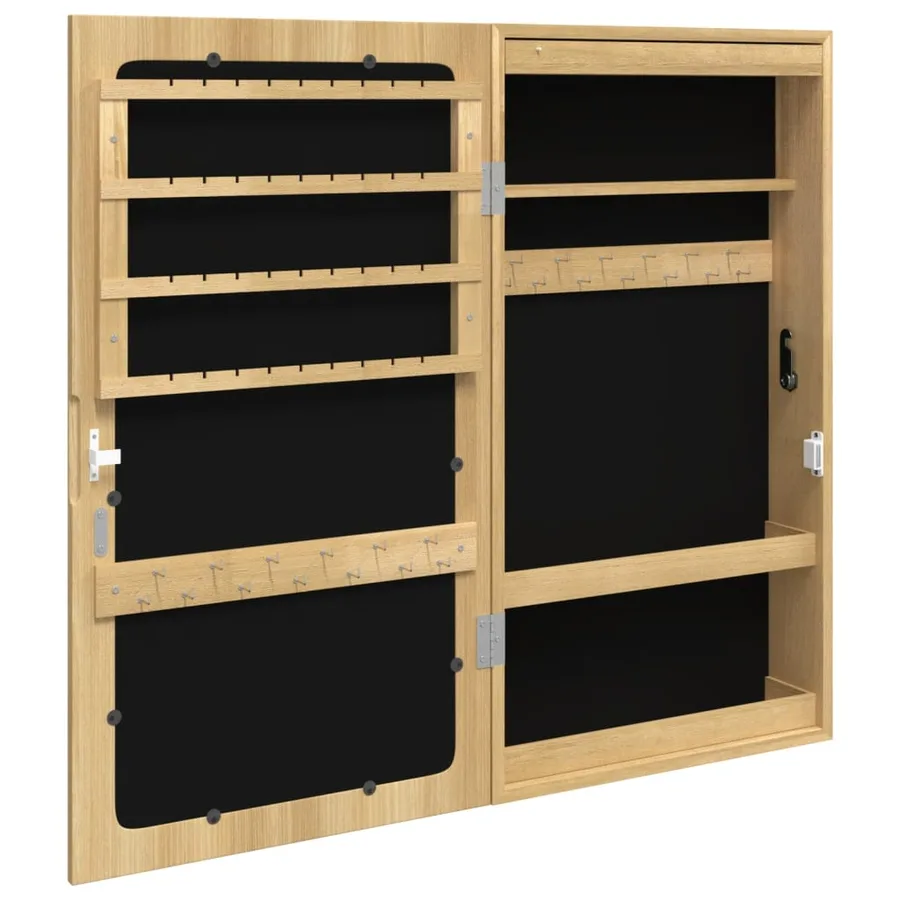 Armoire à bijoux avec miroir et éclairage LED mural - 8