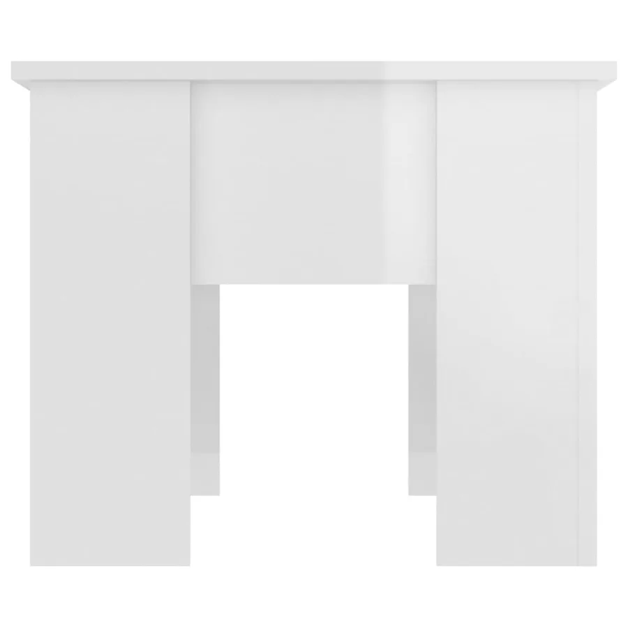 Table basse blanc brillant 79x49x41 cm bois d'ingénierie - 4