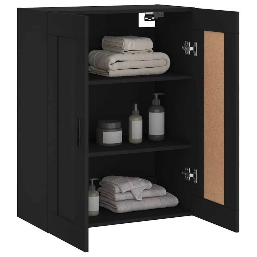 Armoire murale noir 69,5x34x90 cm bois d'ingénierie - 5