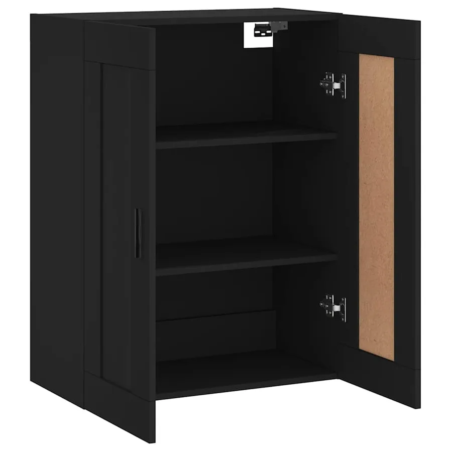Armoire murale noir 69,5x34x90 cm bois d'ingénierie - 7