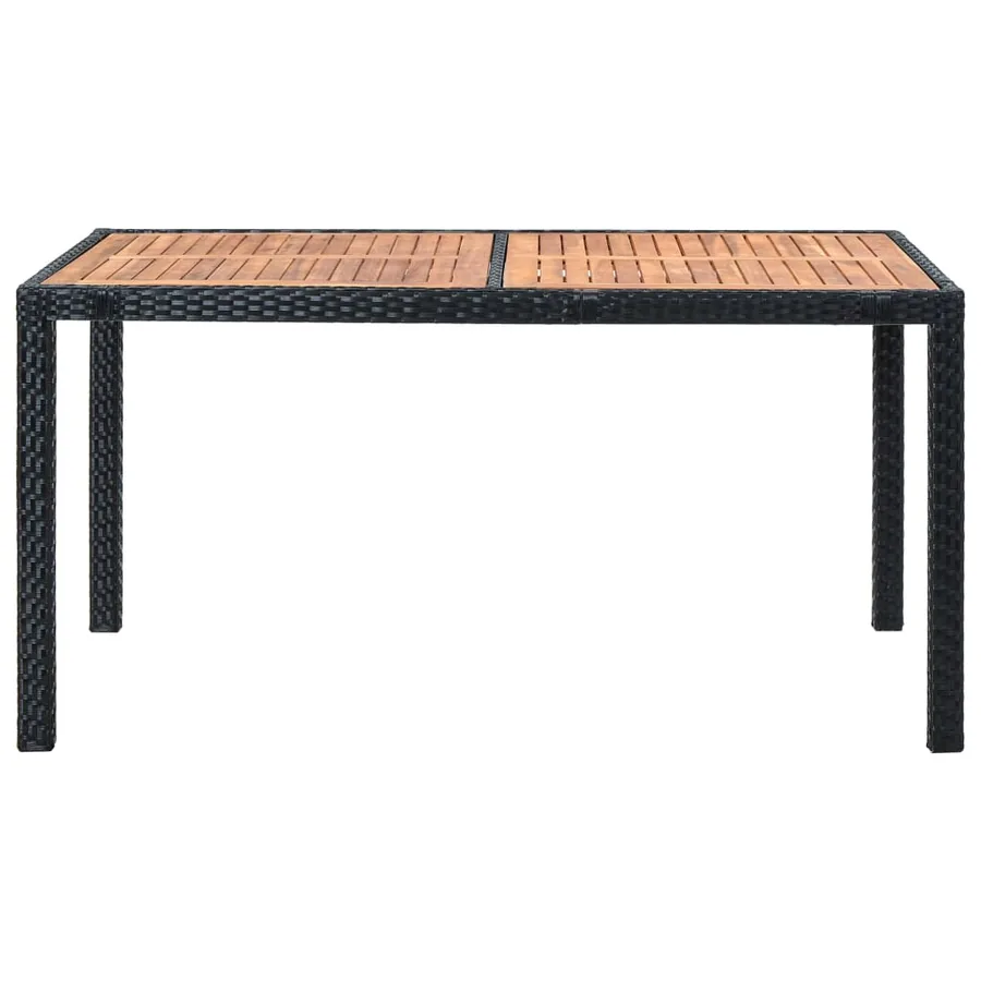 Ensemble à manger d'extérieur 7pcs Résine tressée acacia Noir - 8