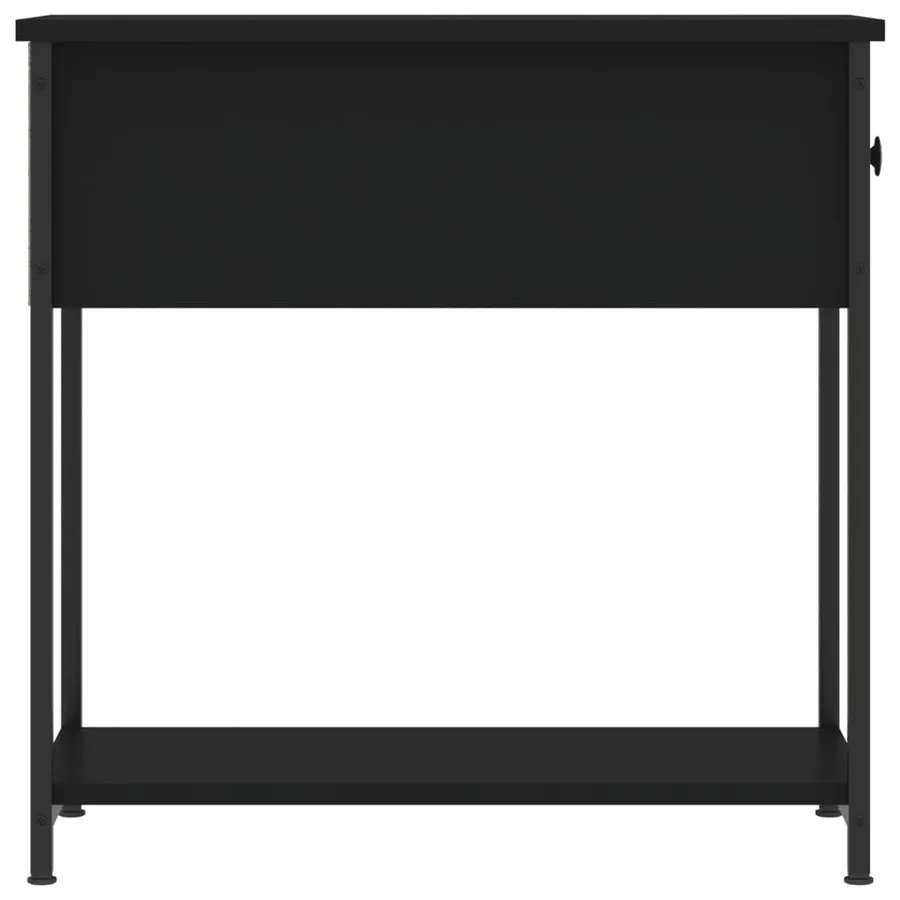Table de chevet noir 30x60x60 cm Bois d’ingénierie - 7