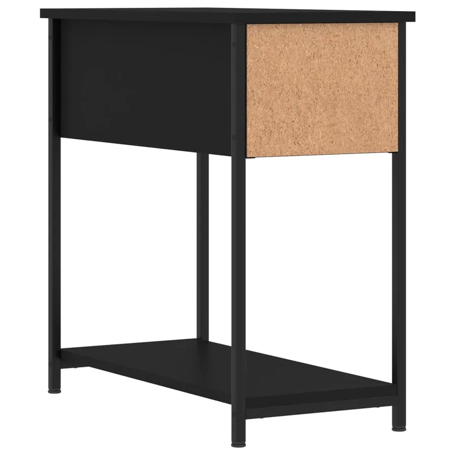 Table de chevet noir 30x60x60 cm Bois d’ingénierie - 8