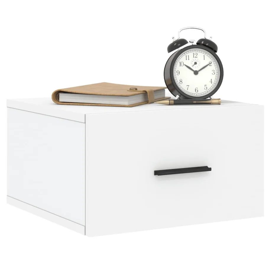 Table de chevet murale blanc 35x35x20 cm - 3