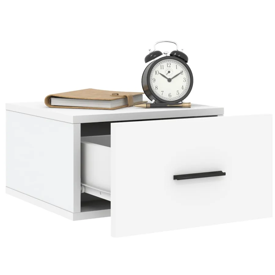 Table de chevet murale blanc 35x35x20 cm - 4