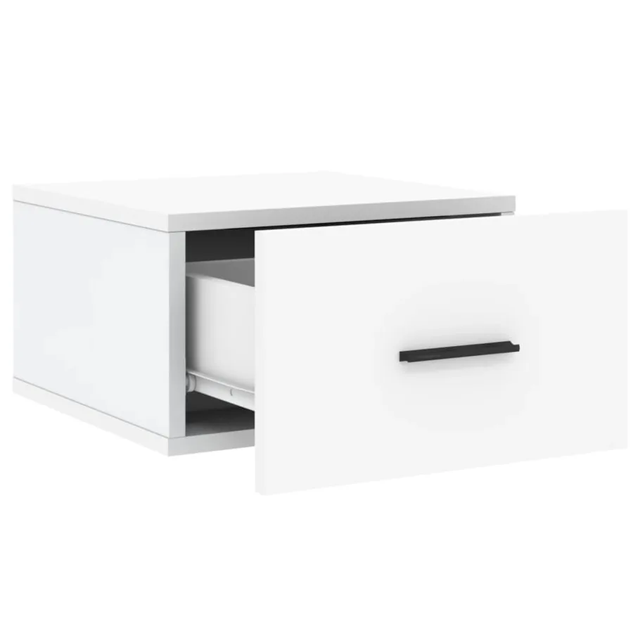 Table de chevet murale blanc 35x35x20 cm - 6