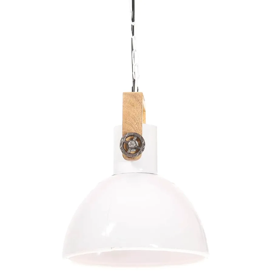 Lampe suspendue industrielle 25 W Blanc Rond 30 cm E27 - 4
