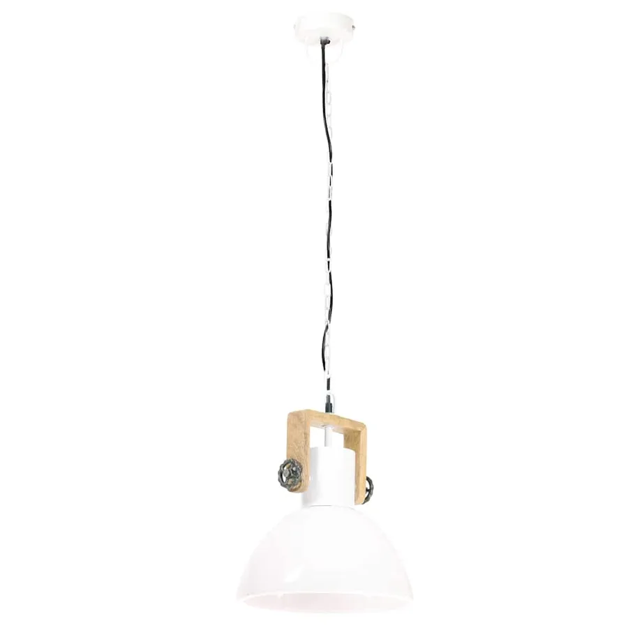 Lampe suspendue industrielle 25 W Blanc Rond 30 cm E27 - 5