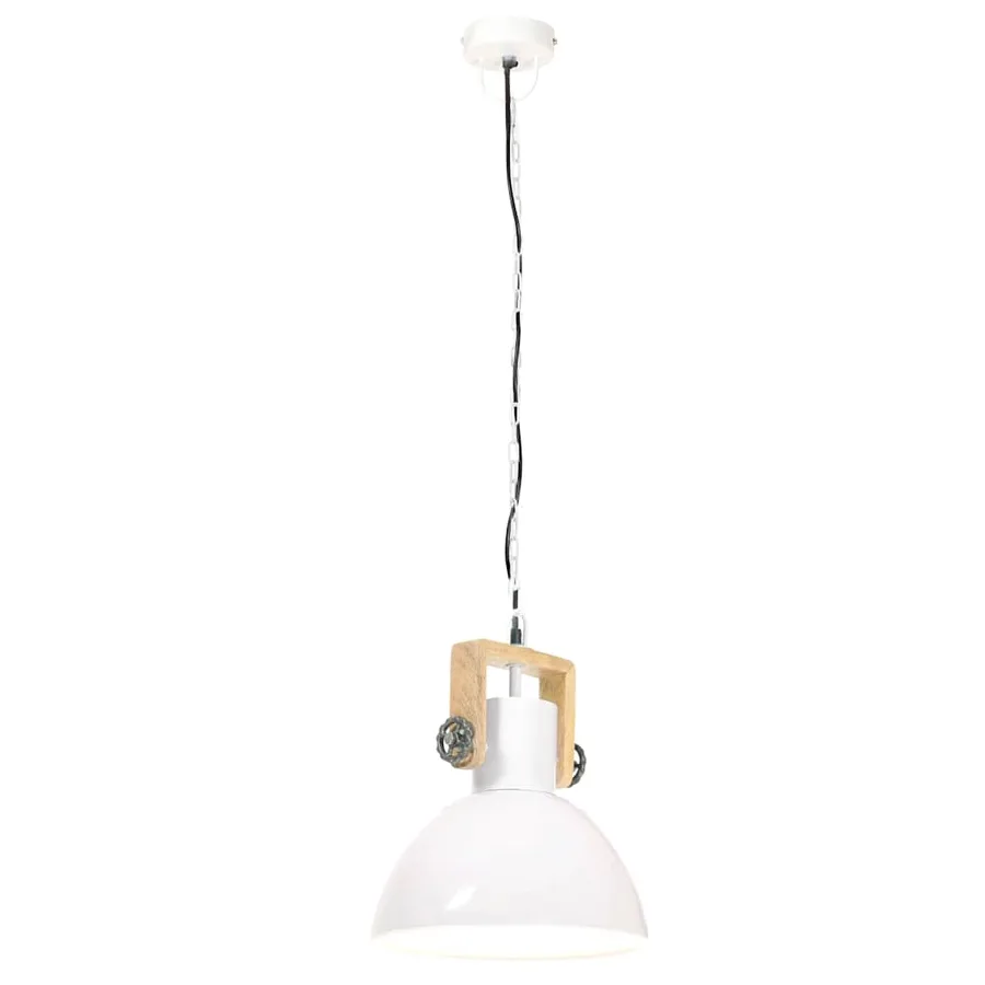 Lampe suspendue industrielle 25 W Blanc Rond 30 cm E27 - 6