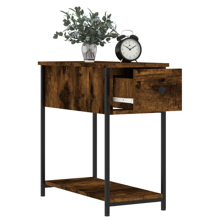 Tables de chevet 2 pcs chêne fumé 30x60x60 cm bois d'ingénierie - 4