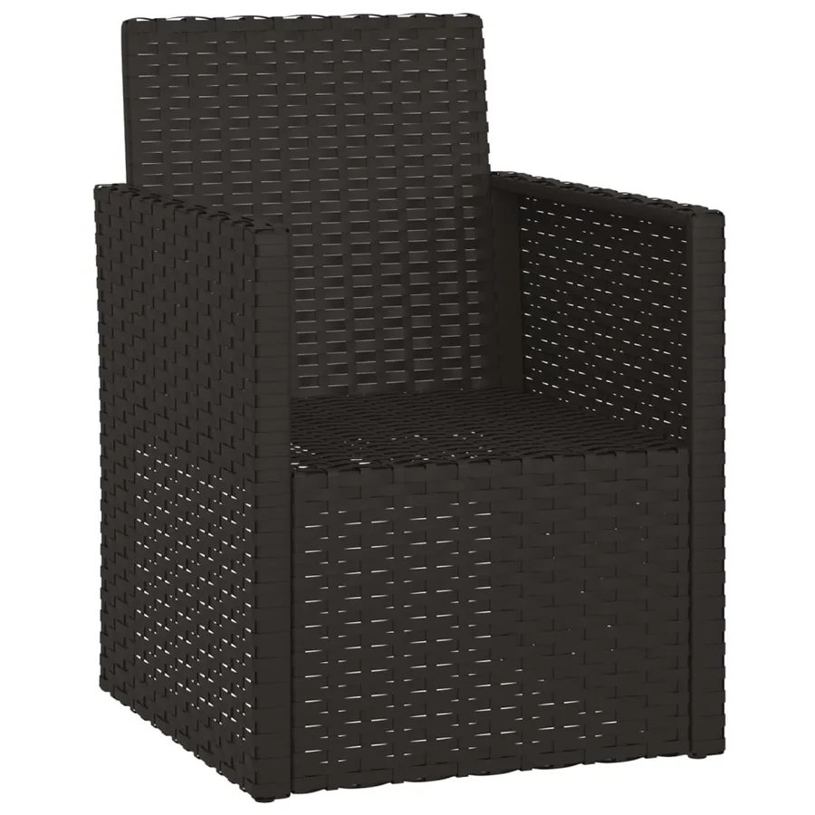 Fauteuil de jardin avec coussins Noir Résine tressée - 3
