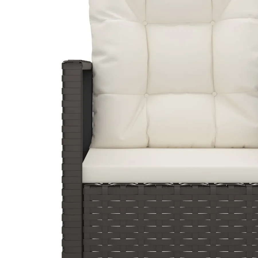 Fauteuil de jardin avec coussins Noir Résine tressée - 7