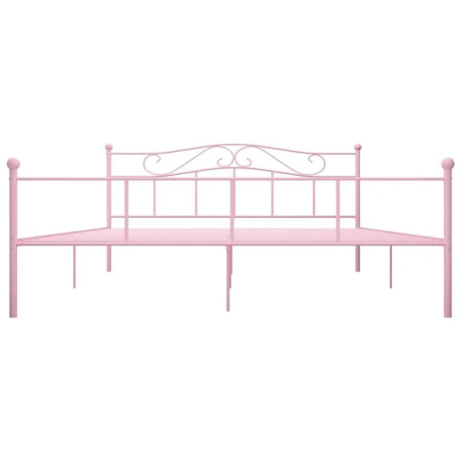 Cadre de lit sans matelas rose métal 180x200 cm - 3