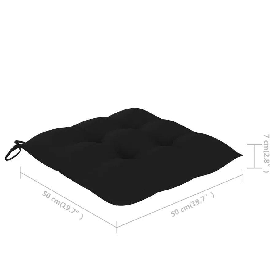 Chaises à manger d'extérieur lot de 3 et coussins Acacia massif - 11