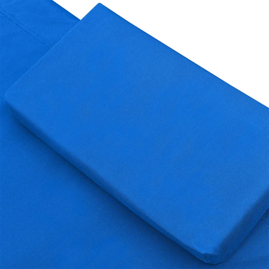 Chaise longue d'extérieur tissu bleu - 5