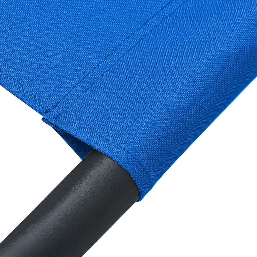 Chaise longue d'extérieur tissu bleu - 6