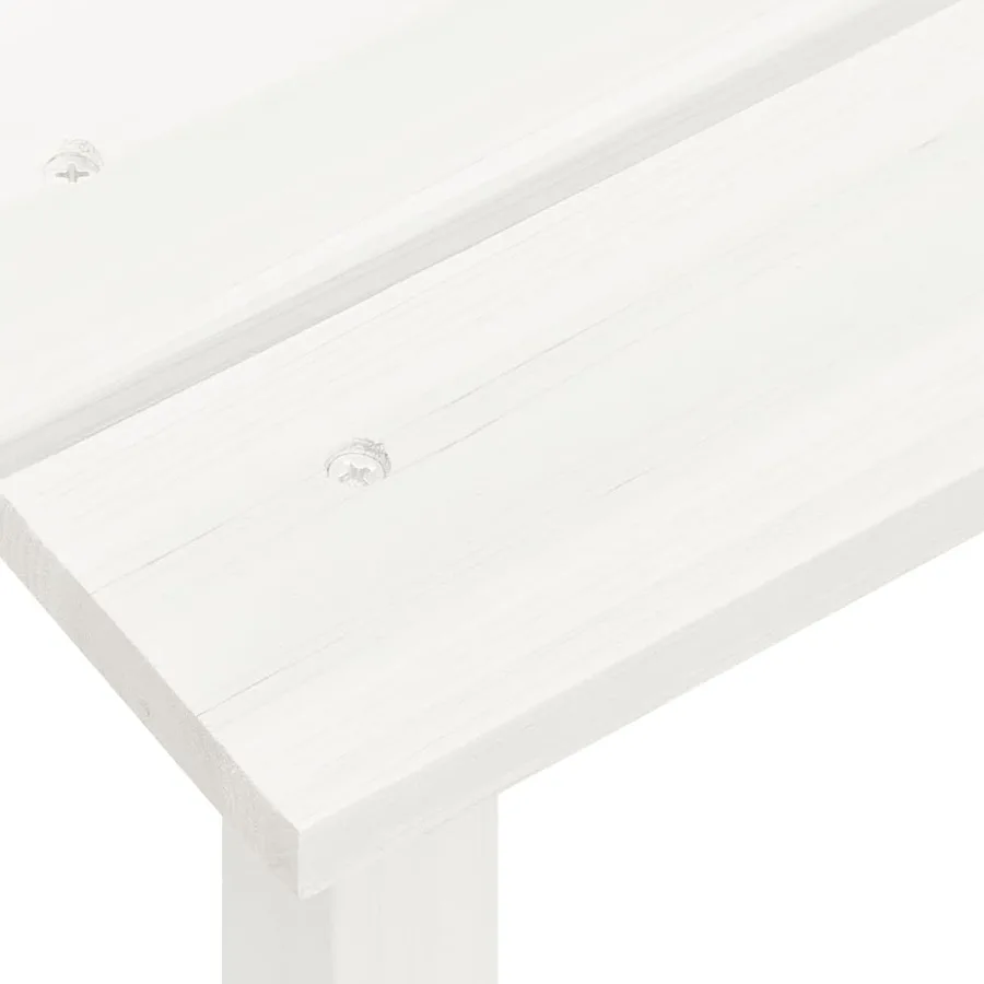 Chaise de jardin Adirondack avec table Bois de sapin Blanc - 10