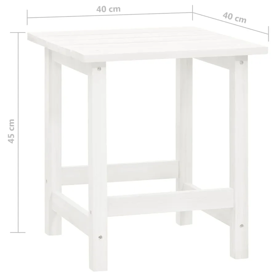 Chaise de jardin Adirondack avec table Bois de sapin Blanc - 12