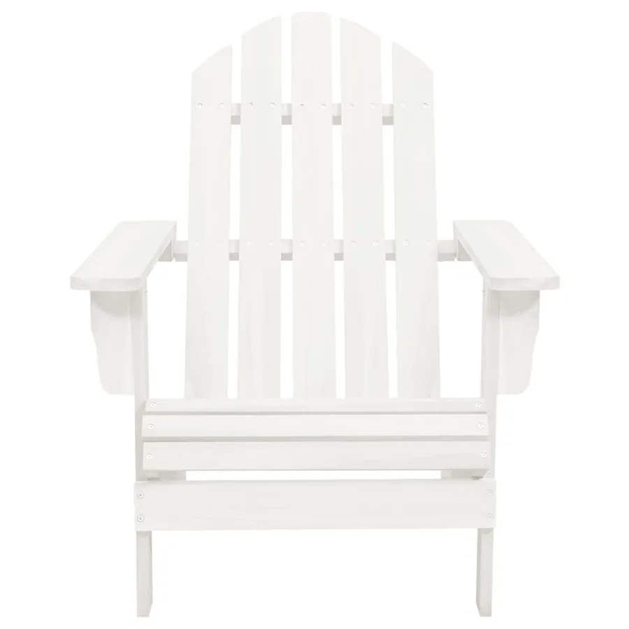Chaise de jardin Adirondack avec table Bois de sapin Blanc - 6