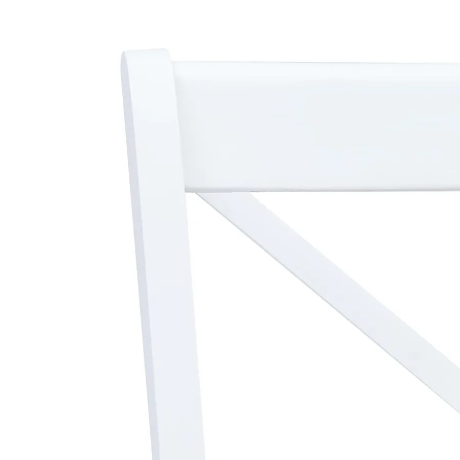 Chaises à manger lot de 4 blanc et bois clair bois hévéa massif - 5