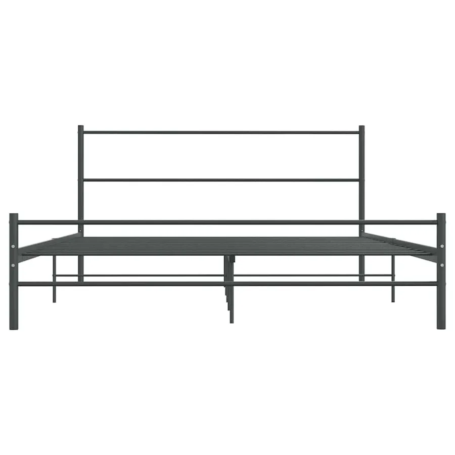Cadre de lit sans matelas gris métal 140x200 cm - 3