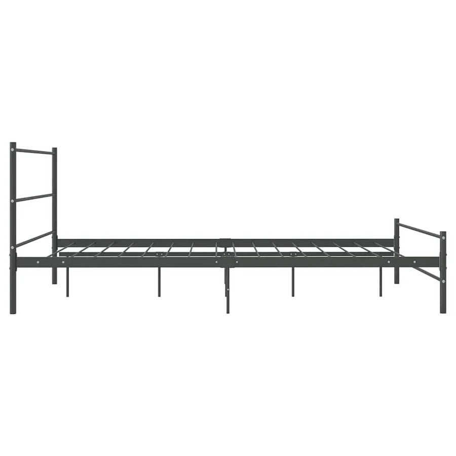 Cadre de lit sans matelas gris métal 140x200 cm - 4