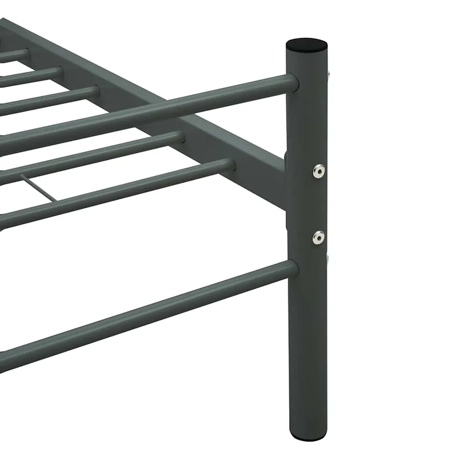 Cadre de lit sans matelas gris métal 140x200 cm - 6