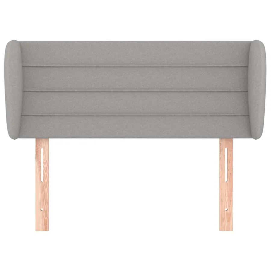 Tête de lit avec oreilles Gris clair 93x23x78/88 cm Tissu - 3