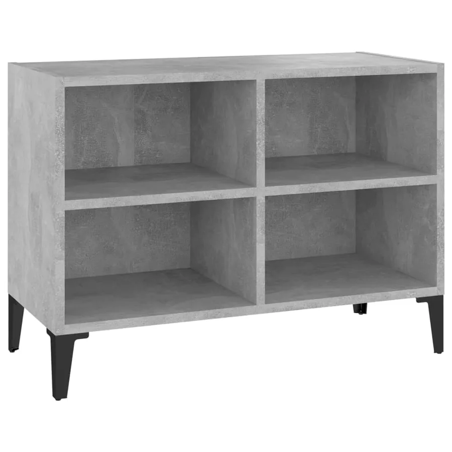 Meuble TV avec pieds en métal Gris béton 69,5x30x50 cm - 2
