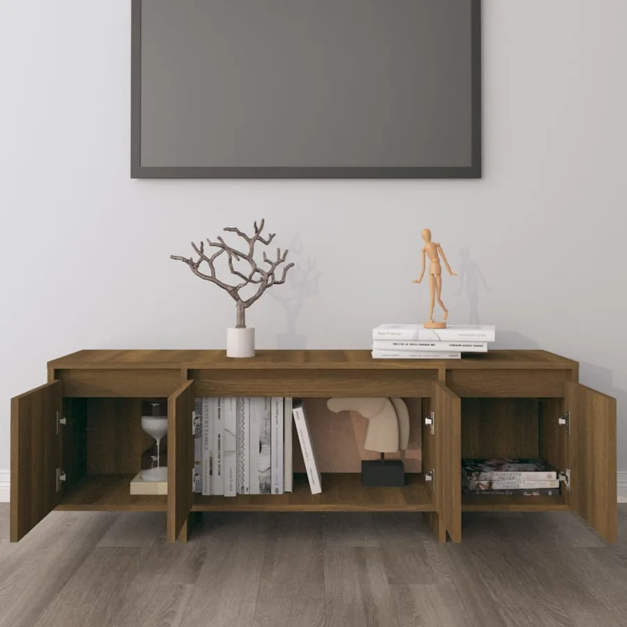 Meuble TV Chêne marron 120x30x40,5 cm Bois d'ingénierie - 3