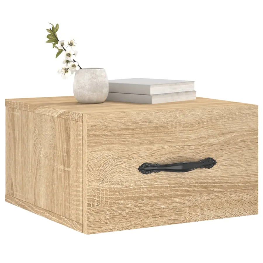 Table de chevet murale chêne sonoma 35x35x20 cm - 3