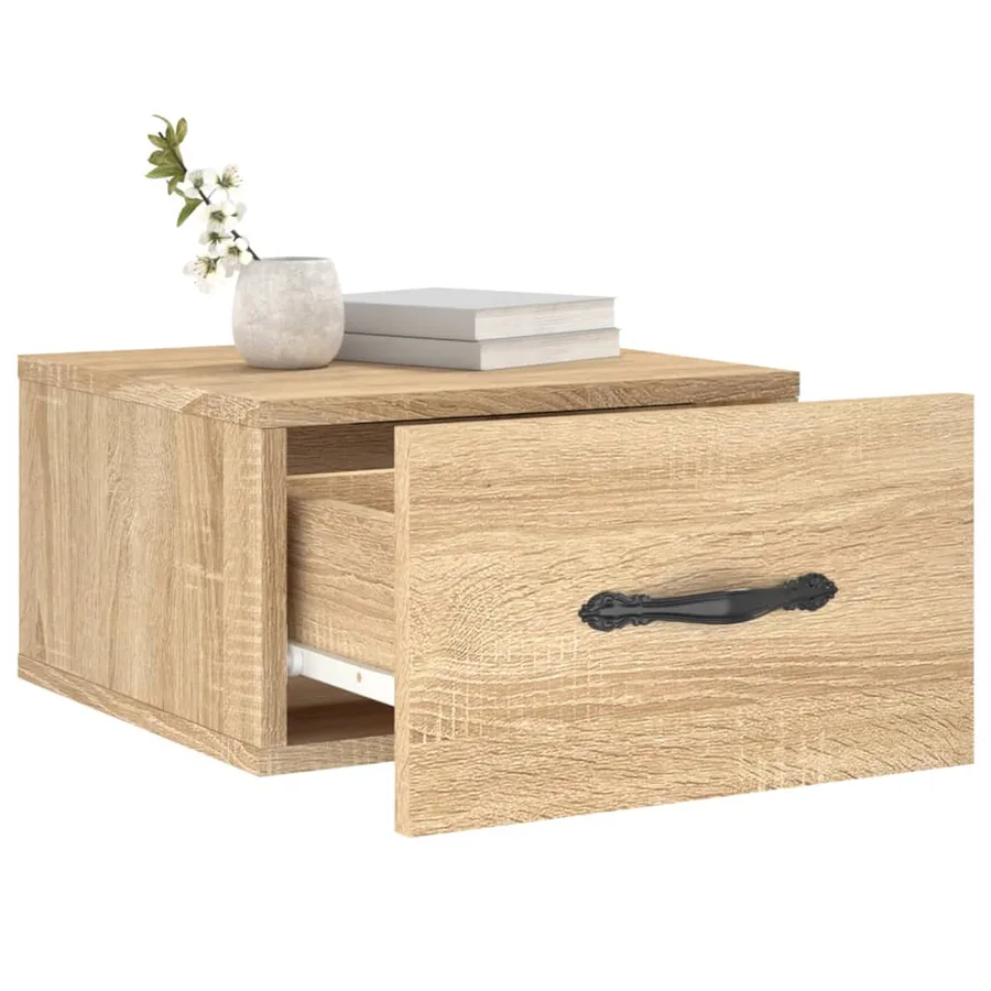 Table de chevet murale chêne sonoma 35x35x20 cm - 4