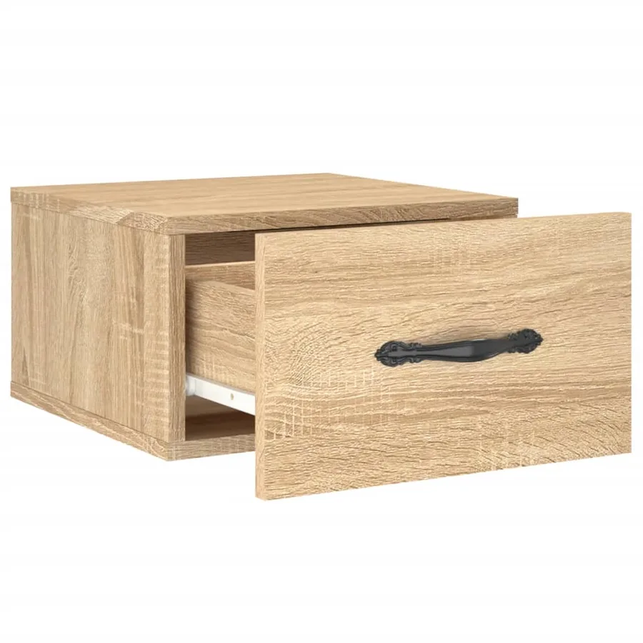 Table de chevet murale chêne sonoma 35x35x20 cm - 6