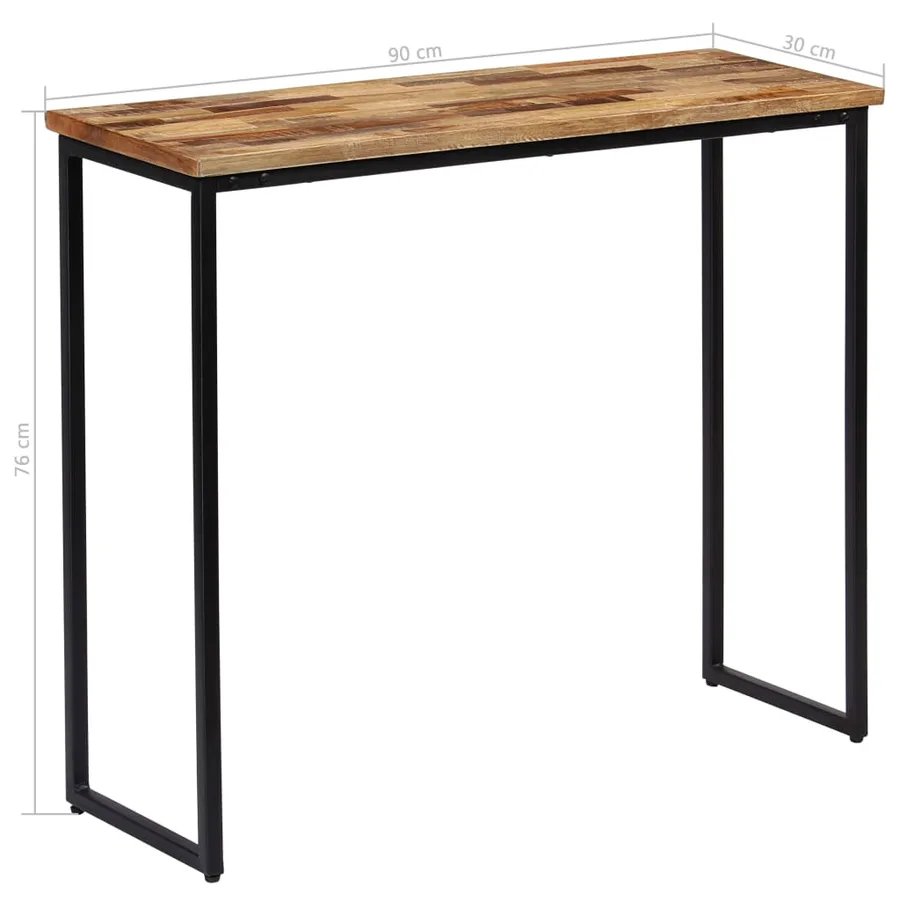 Table console Teck recyclé massif 90 x 30 x 76 cm - 13